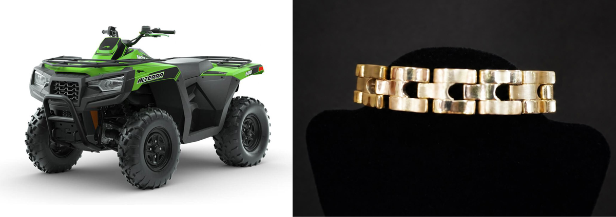 Grand Raffle: Win a Four Wheeler or Gold Bracelet