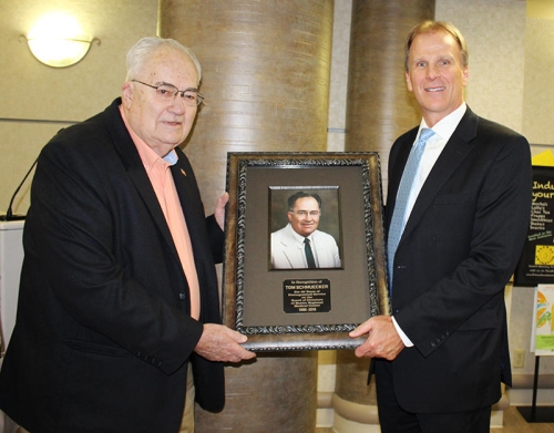 Ron Peterson Being Presented with Plaque 